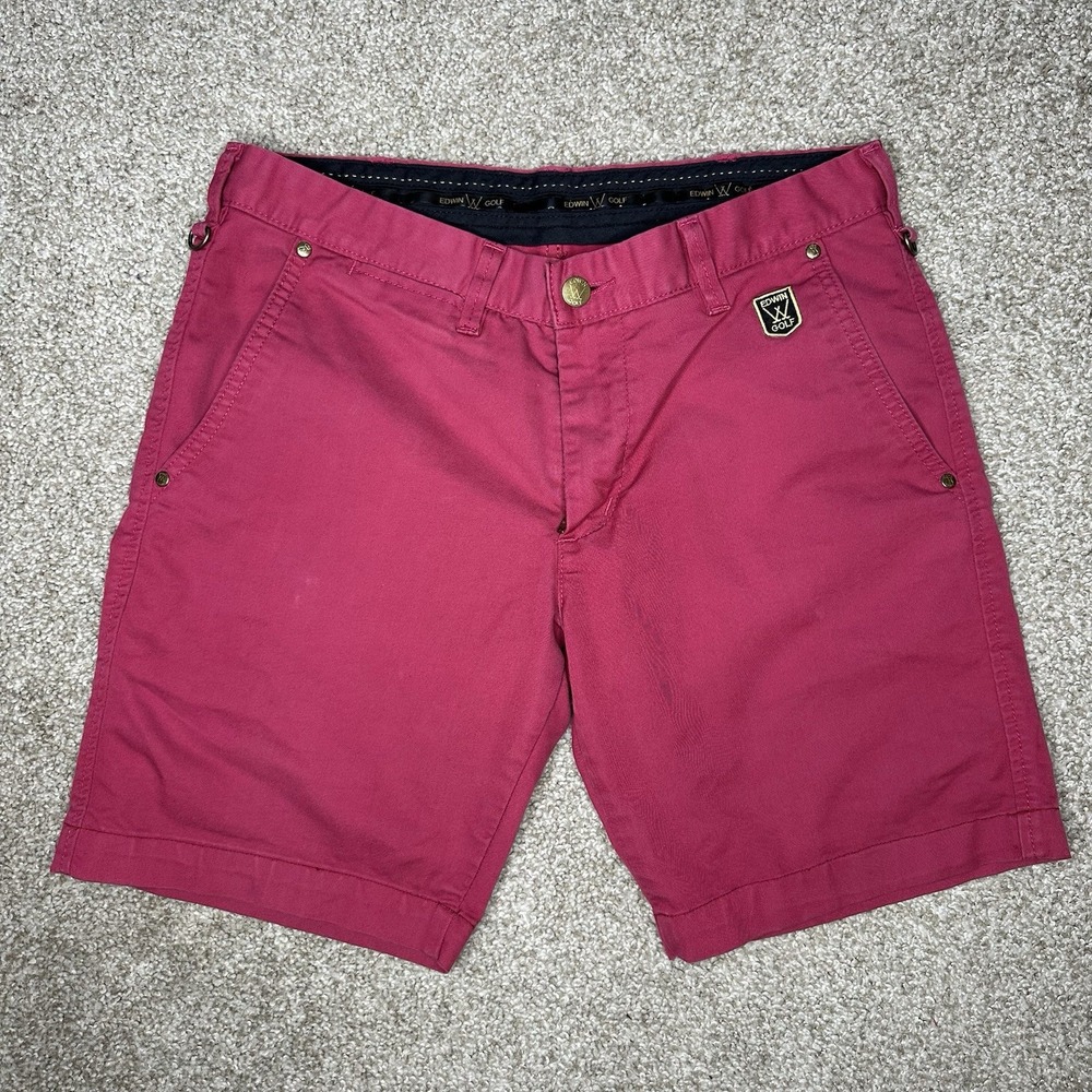 Vintage Edwin Golf Shorts Men's Size 31 Pink Flat Front Khaki VTG